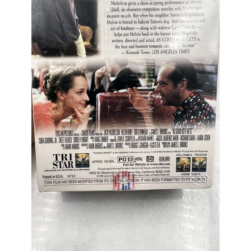Vintage As Good As It Gets VHS New Sealed 1997 Comedy Jack Nicholson Helen Hunt